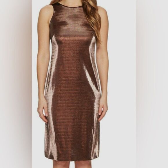 Escada Bronze Metallic Dress - Picture 1 of 9